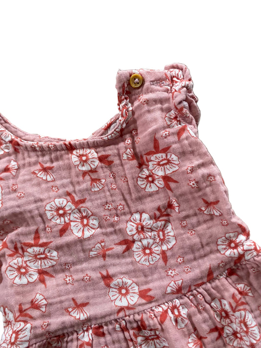 Cat and Jack | Floral Muslin Cotton Pleplum Top | 0-3