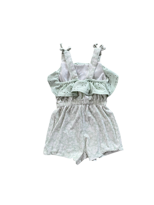 Little Lass | Romper Floral Green | 12-18 months