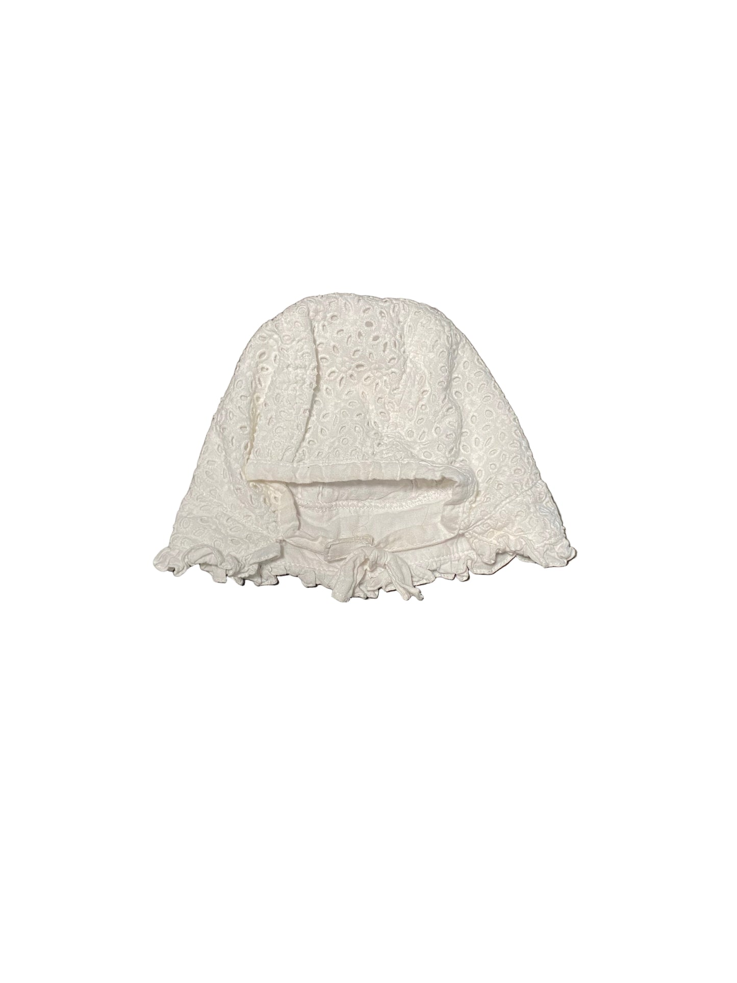 Eyelet Ruffle Brim Bonnet | 6-12 months