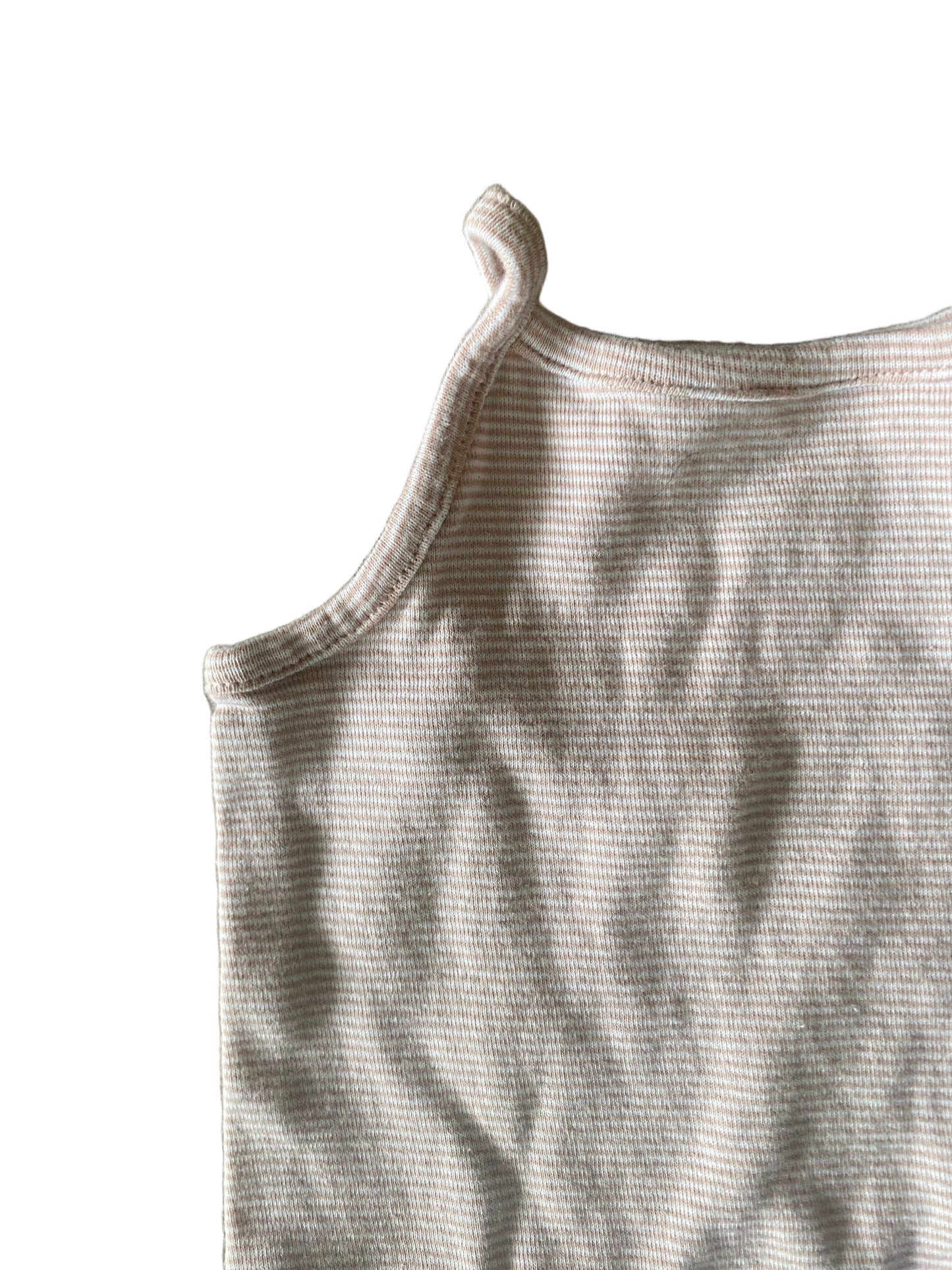 Carter’s | Tan and White Mini Stripe Tank | 0-3 months