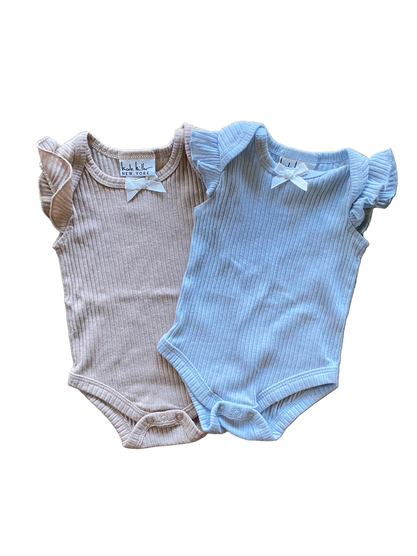 Nicole Miller | Flutter Sleeve Onesie Set | 0-3 Months