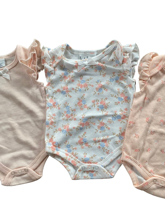 Nicole Miller | Floral Onesie Trio | 0-3