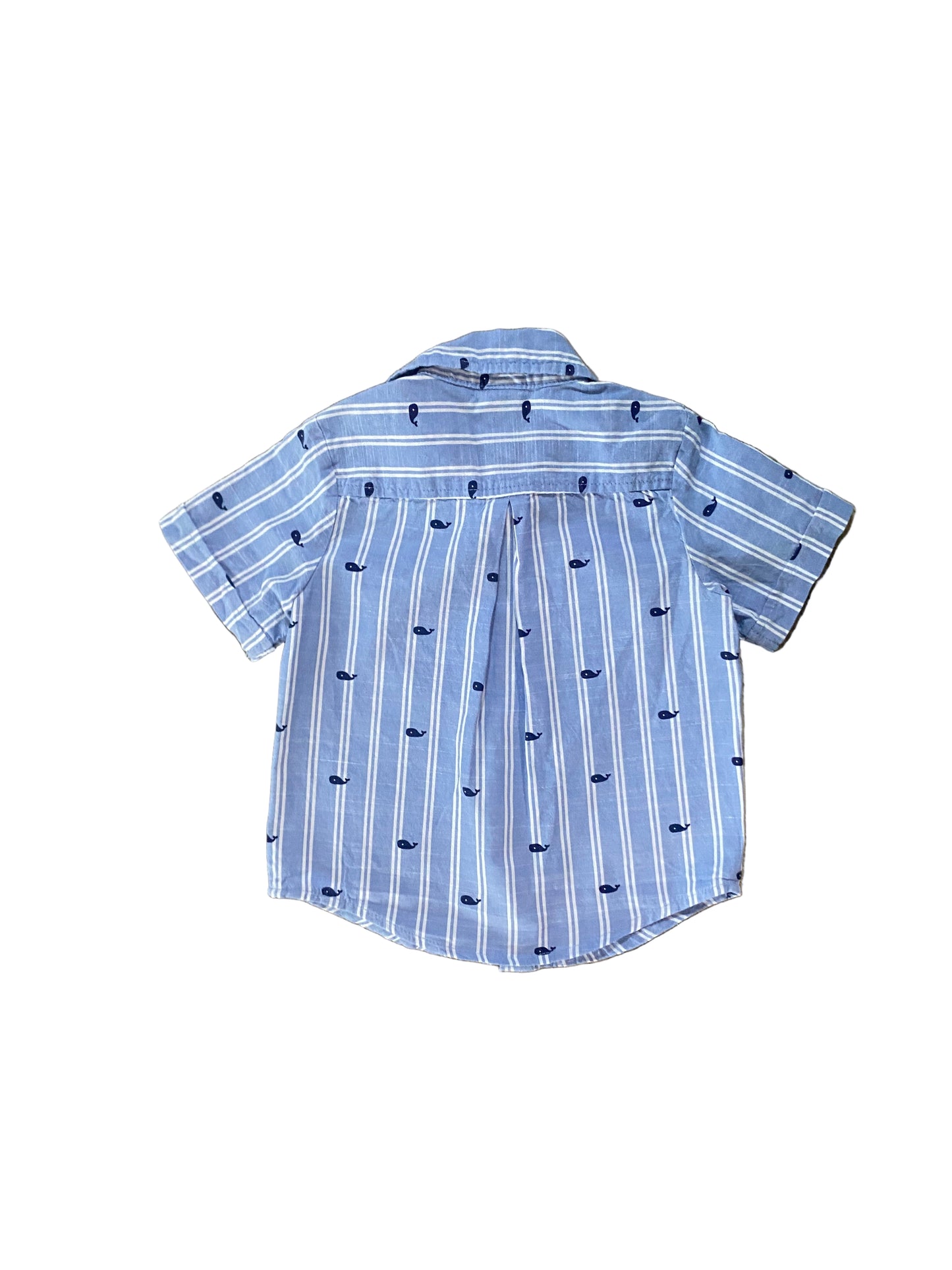 Little Me | Whale Chambray Button up | 18-24 months