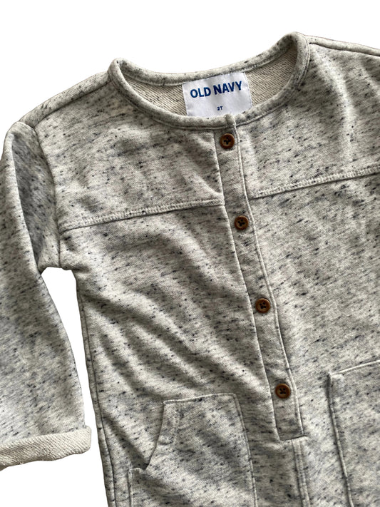 Old Navy | Wooden Button Heather Romper | 2t