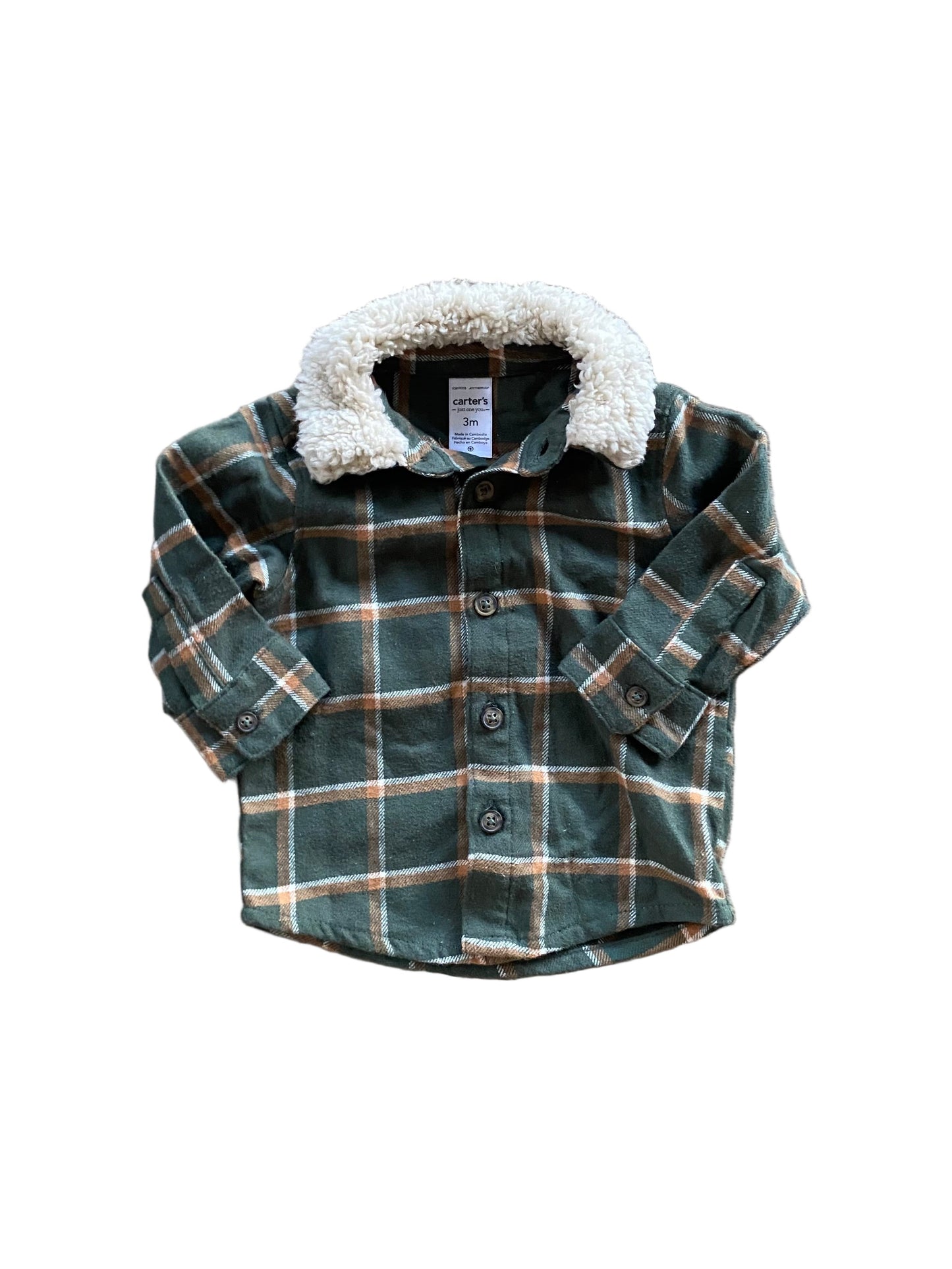 Carter’s | Flannel Plaid Light Weight Shacket | 0-3 Months
