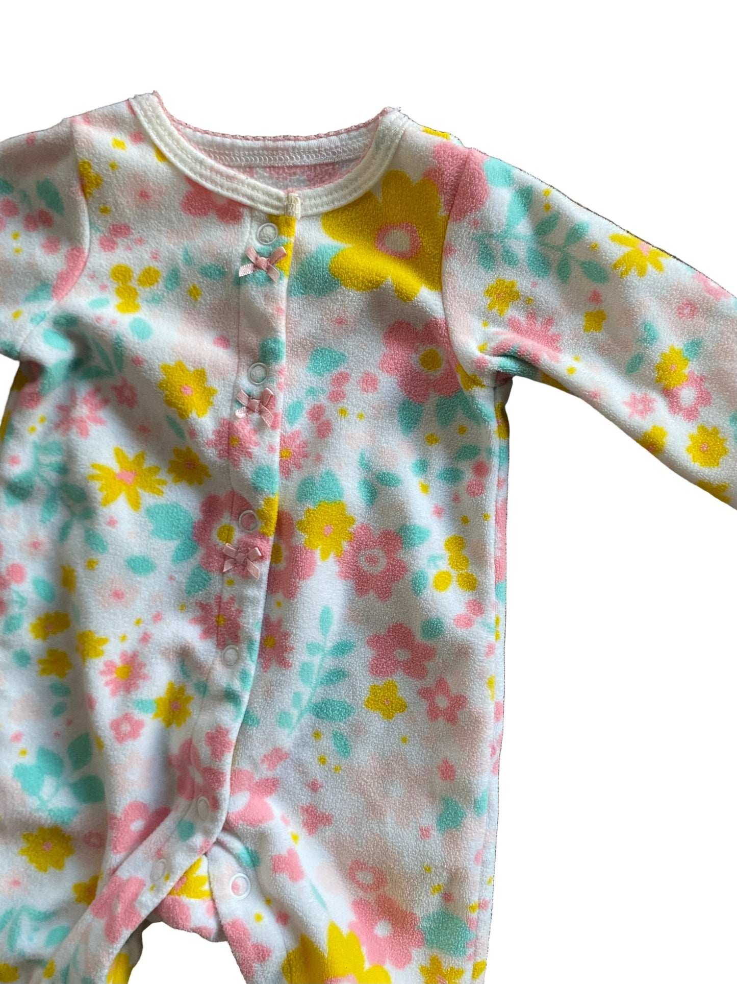 Carter’s | Floral Fleece Button Footed Pajamas | NB