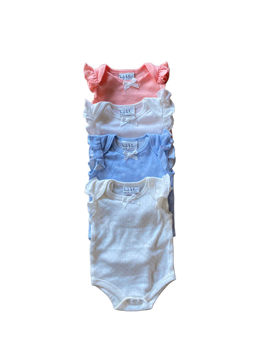 Nicole Miller | 4 Piece Onesie Set Ruffle Sleeve | 0-3