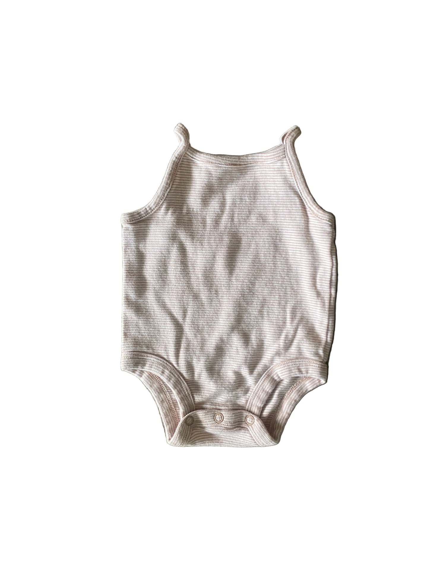 Carter’s | Tan and White Mini Stripe Tank | 0-3 months