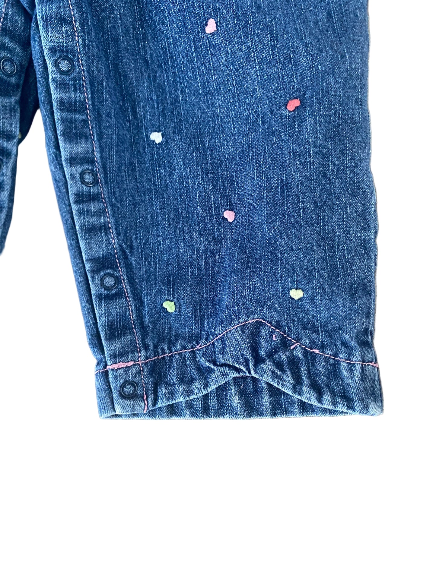 Gymboree | Denim Overalls Embroidered Heart Vintage | 18-24 months