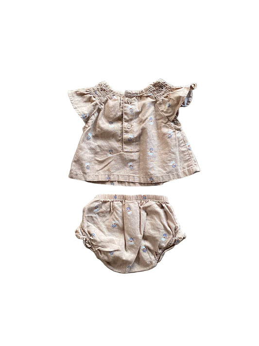 Carter’s | Tan Linen Summer Set | NB