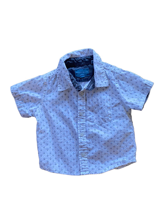 Perry Ellis | Short Sleeve Button Up with Chambray | 18 months