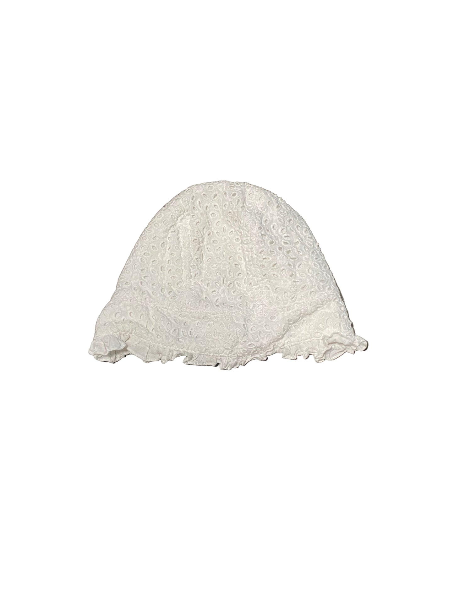 Eyelet Ruffle Brim Bonnet | 6-12 months