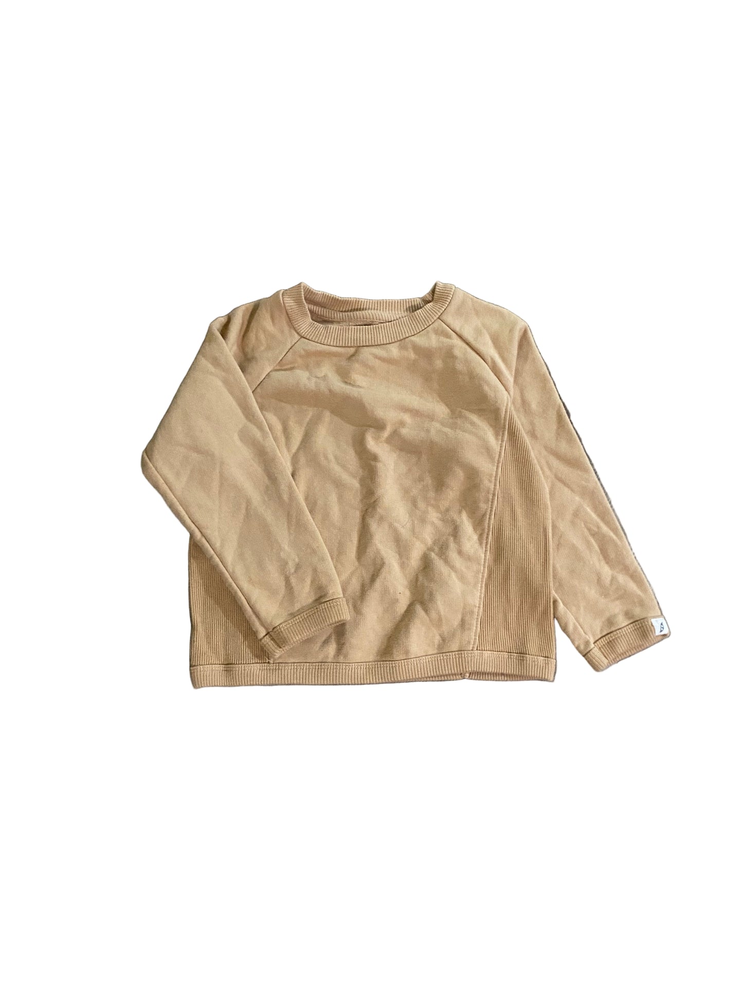 Easy Peasy | Ribbed side panel crew neck | 4T