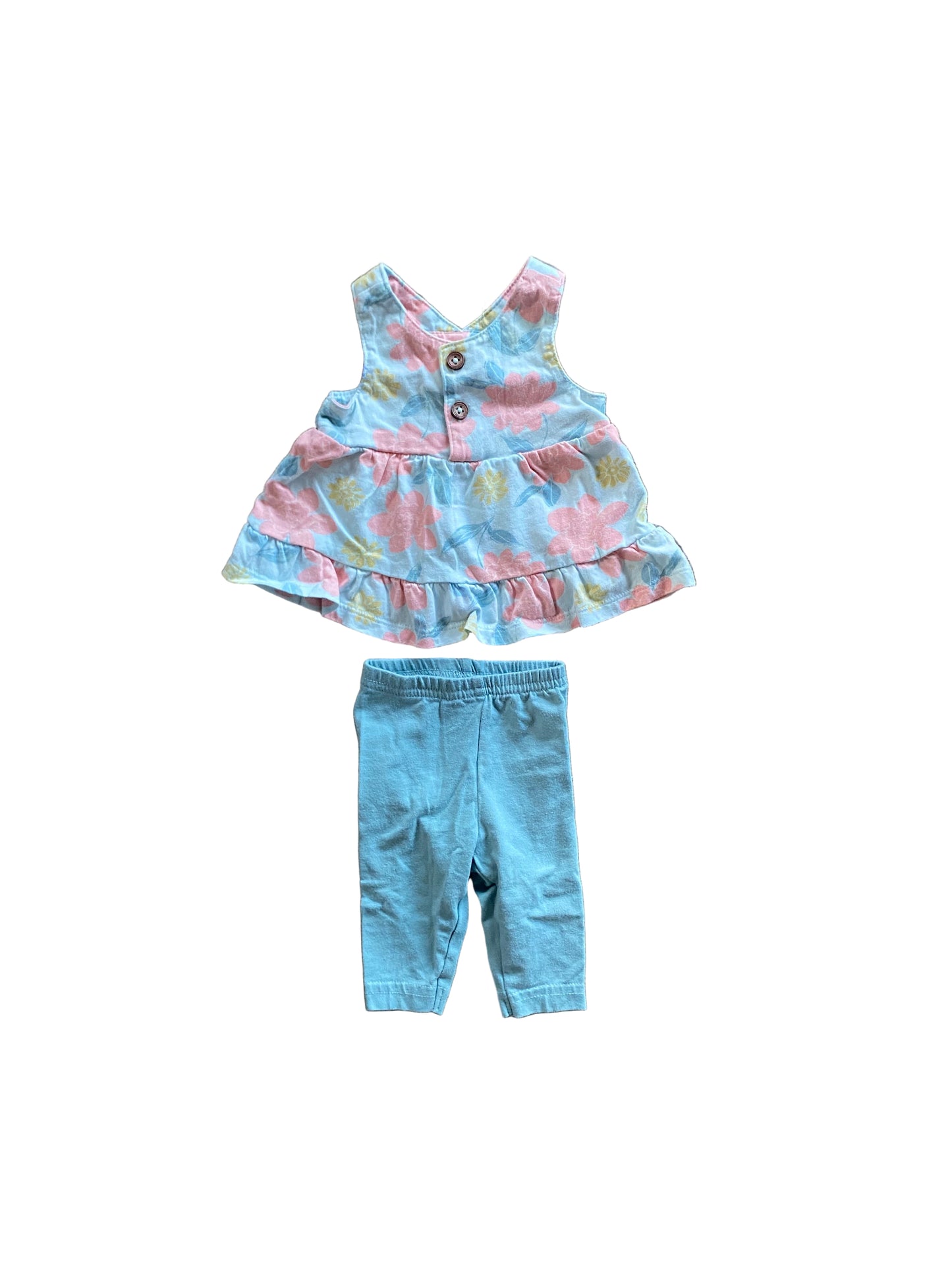 Carter’s | Two Piece Blue Floral Summer Set | NB