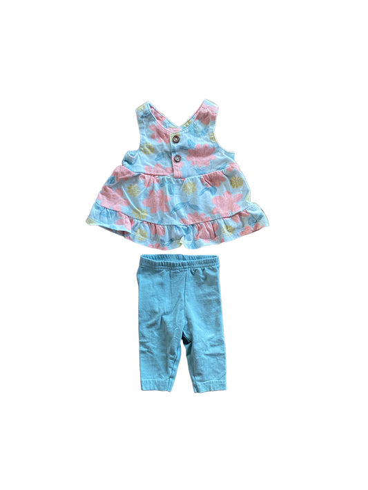 Carter’s | Two Piece Blue Floral Summer Set | NB