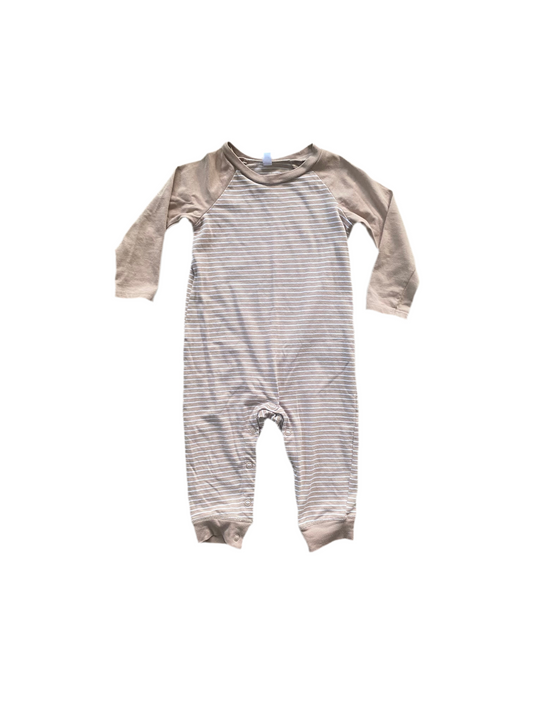Okie Dokie | Raglan Sleeve Striped Romper | 9-12 Months