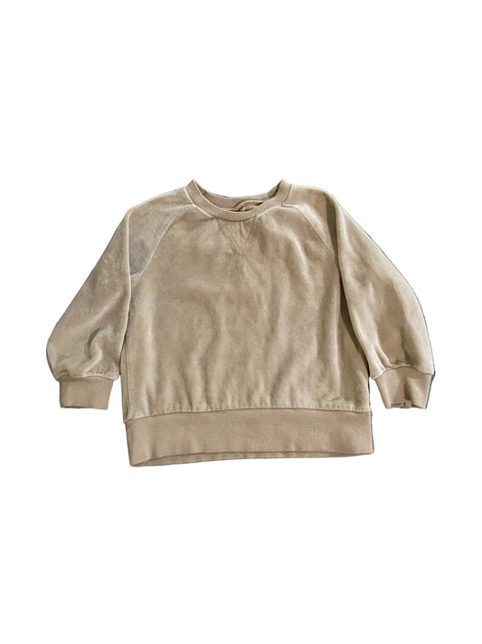 Honest | Tan Velour Crew Neck | 3T
