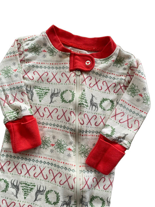 Burt’s Bees | Candy Cane Holiday Footies | 0-3 months