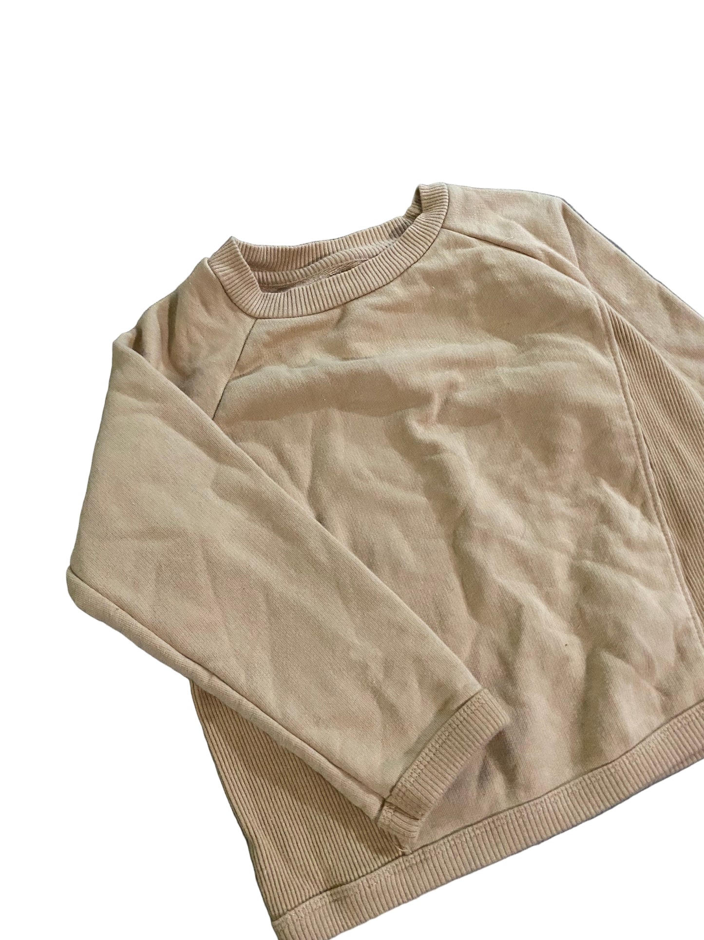 Easy Peasy | Ribbed side panel crew neck | 4T