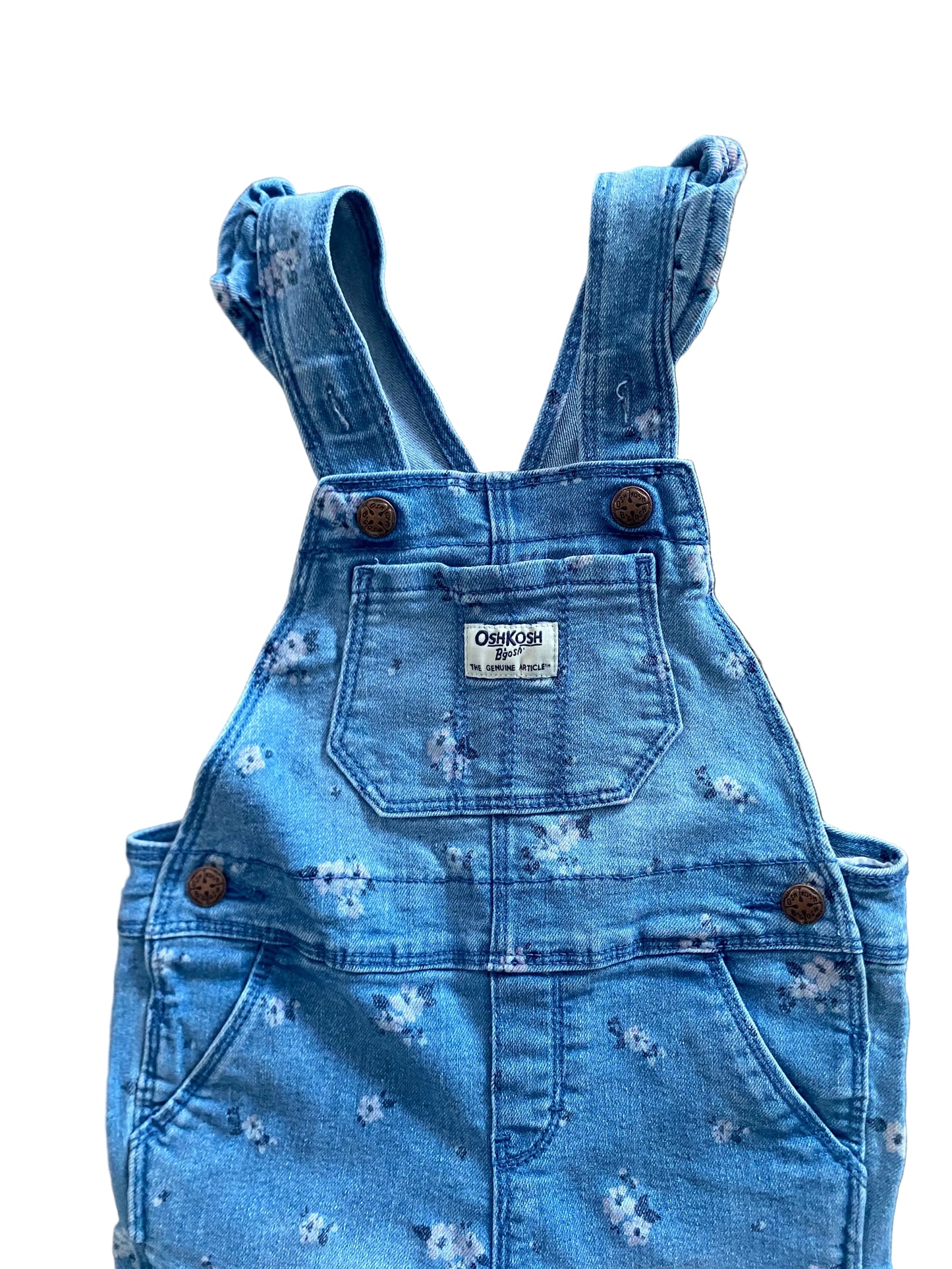 OshKosh | Floral Denim Overalls | 24 months