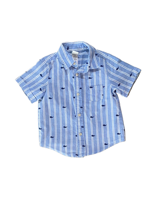 Little Me | Whale Chambray Button up | 18-24 months