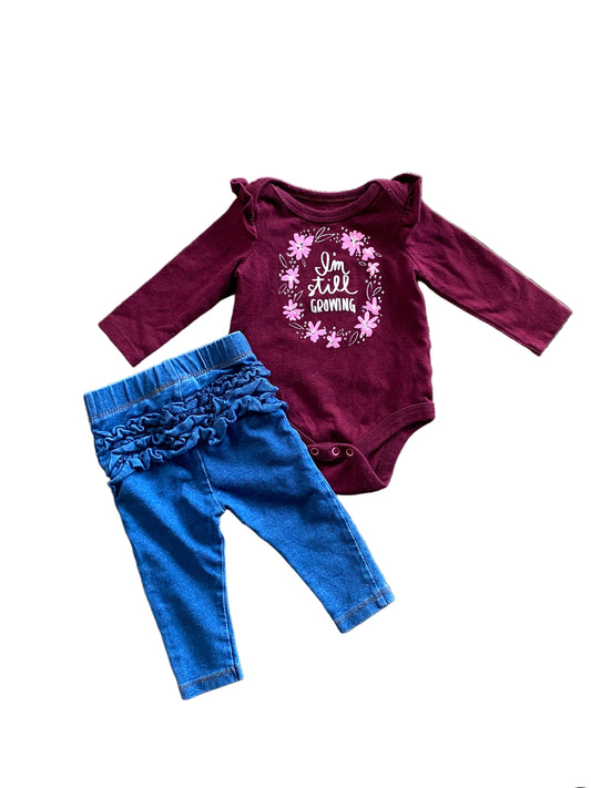 Cat and Jack | Top and Ruffle Jeans | NB