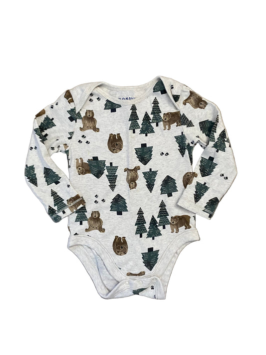 Old Navy | Long Sleeve Bear Onesie | 12-18 months