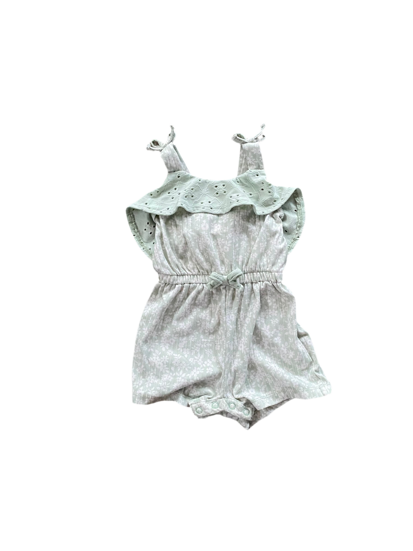 Little Lass | Romper Floral Green | 12-18 months