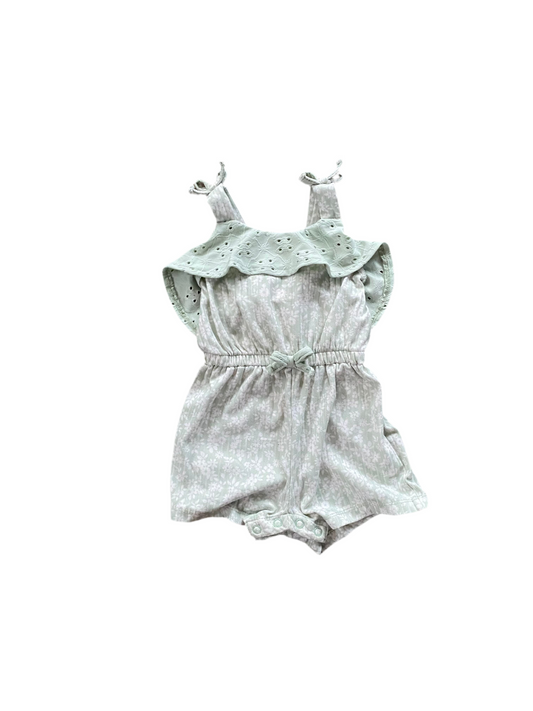 Little Lass | Romper Floral Green | 12-18 months