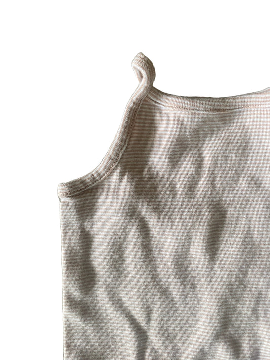 Carter’s | Tan and White Mini Stripe Tank | 0-3 months