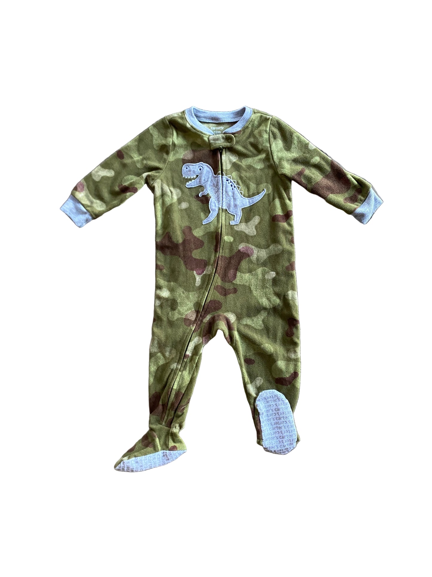 Carter’s | Fleece Footie Dino Camo | 9-12 months