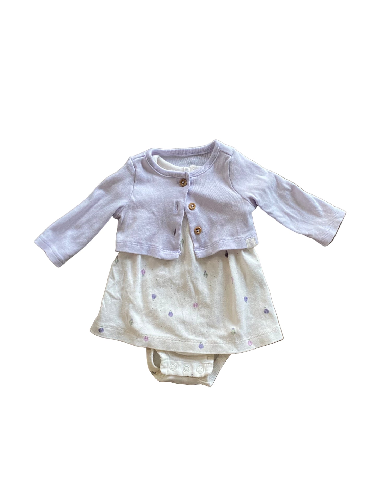 Carter’s | Hot Air Balloon Onesie Dress and Cardigan | NB