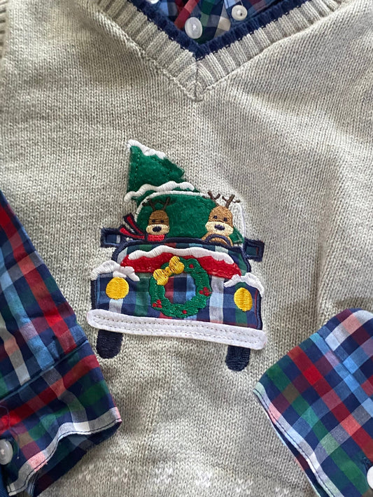Izod | Sweater Vest Button Down Holiday Set | 2T