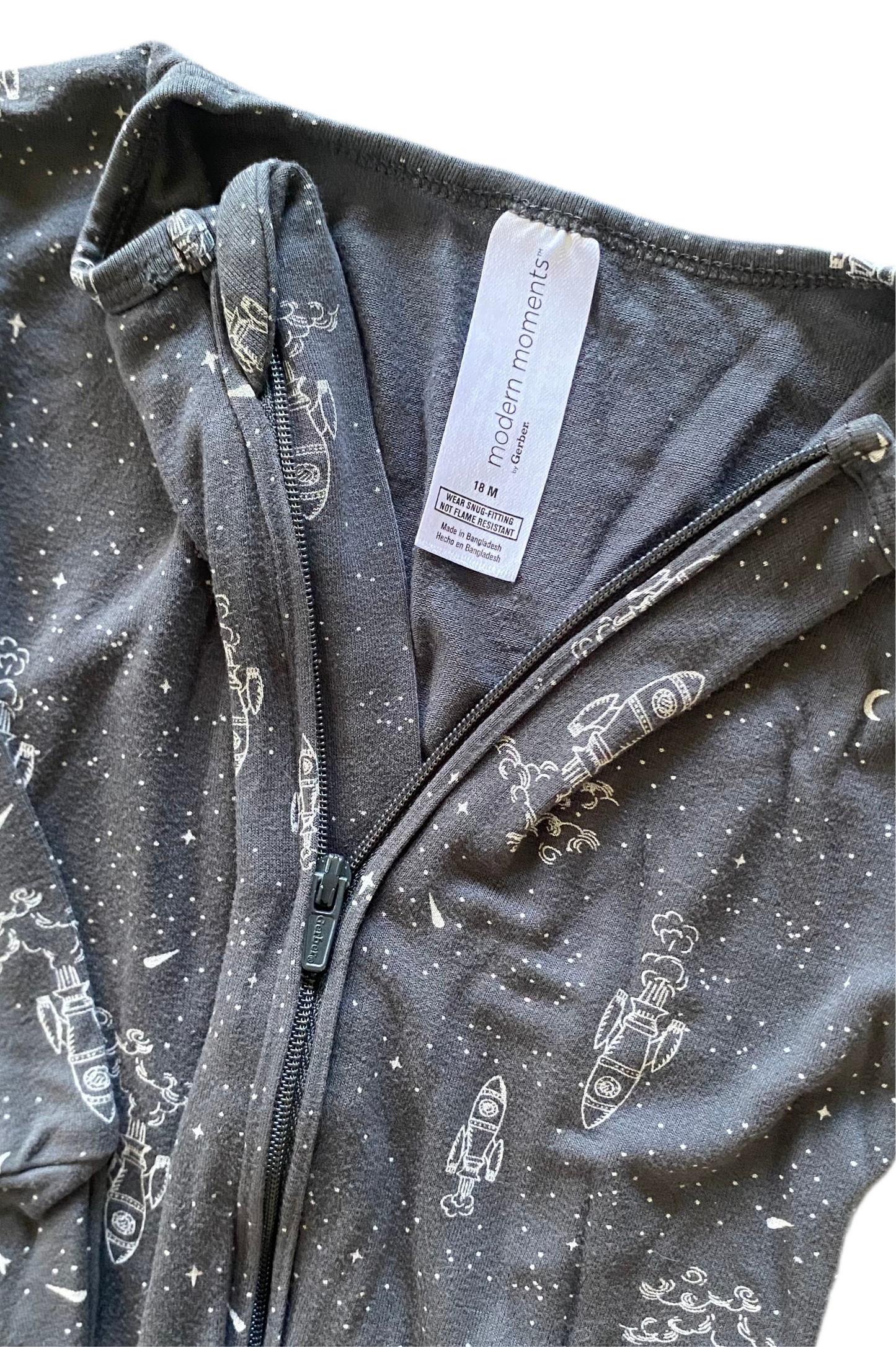 Modern Moments | Viscose Rocket Ship Pajamas | 12-18 Months