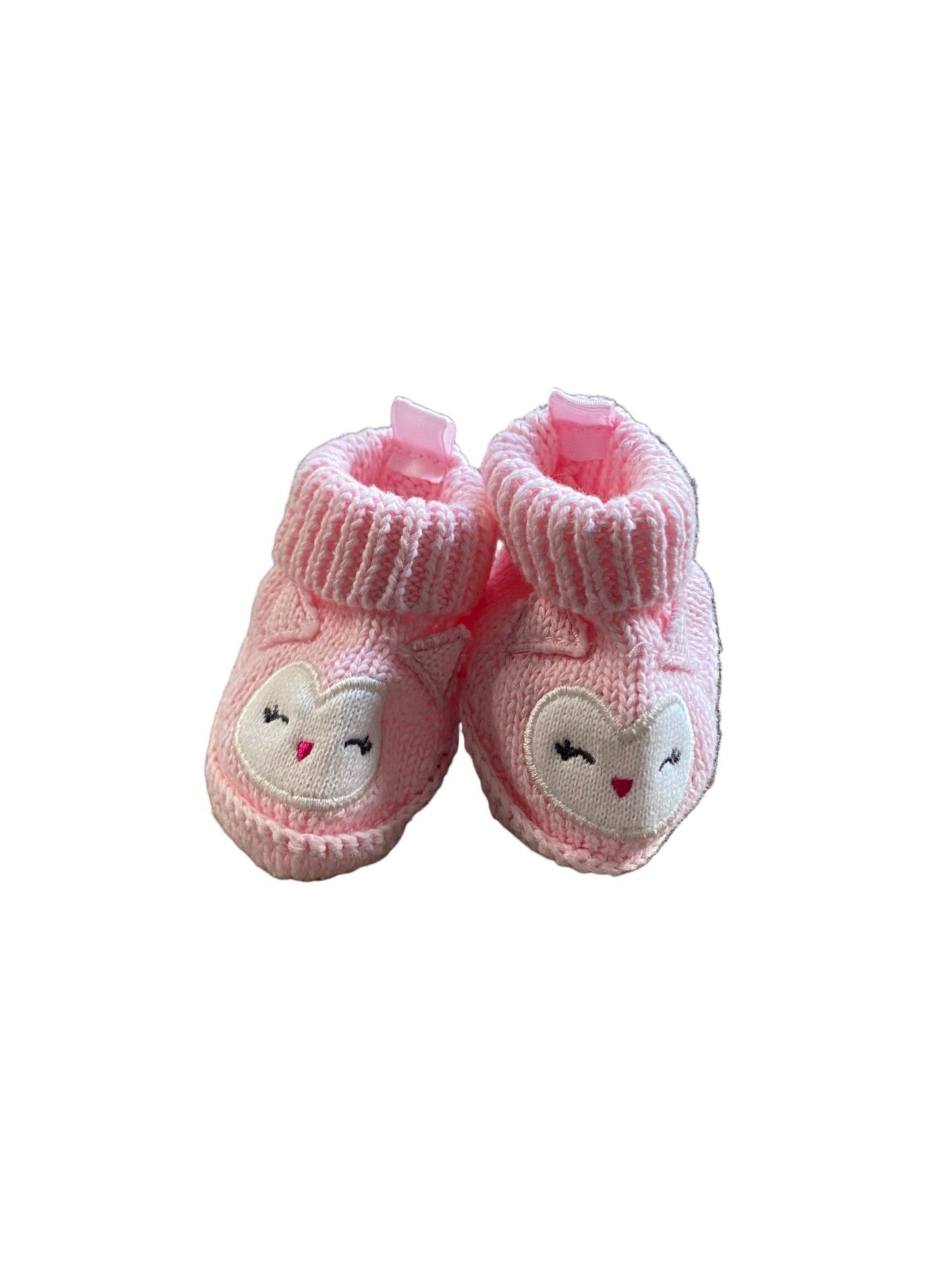 Carter’s | Pink Knit Owl Booties | NB