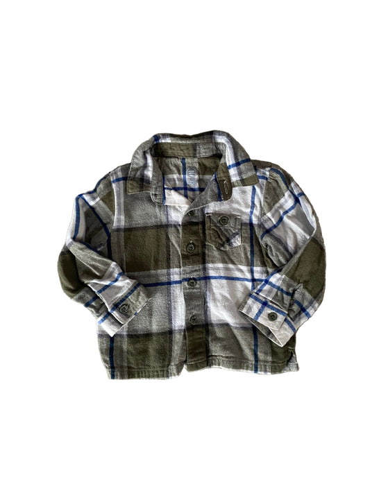 Wonder Nation | Green Flannel Button Down | 18 months