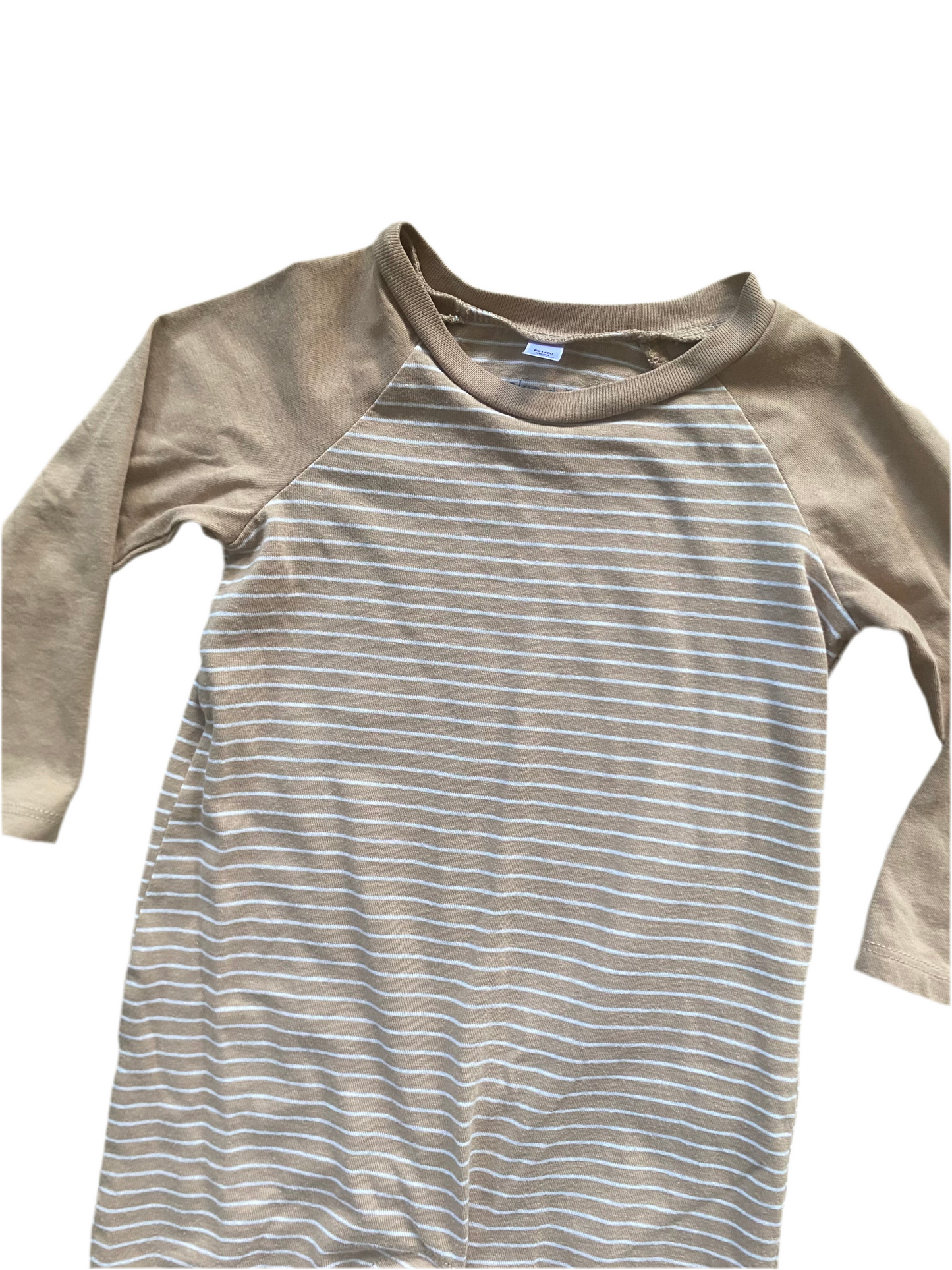 Okie Dokie | Raglan Sleeve Striped Romper | 9-12 Months