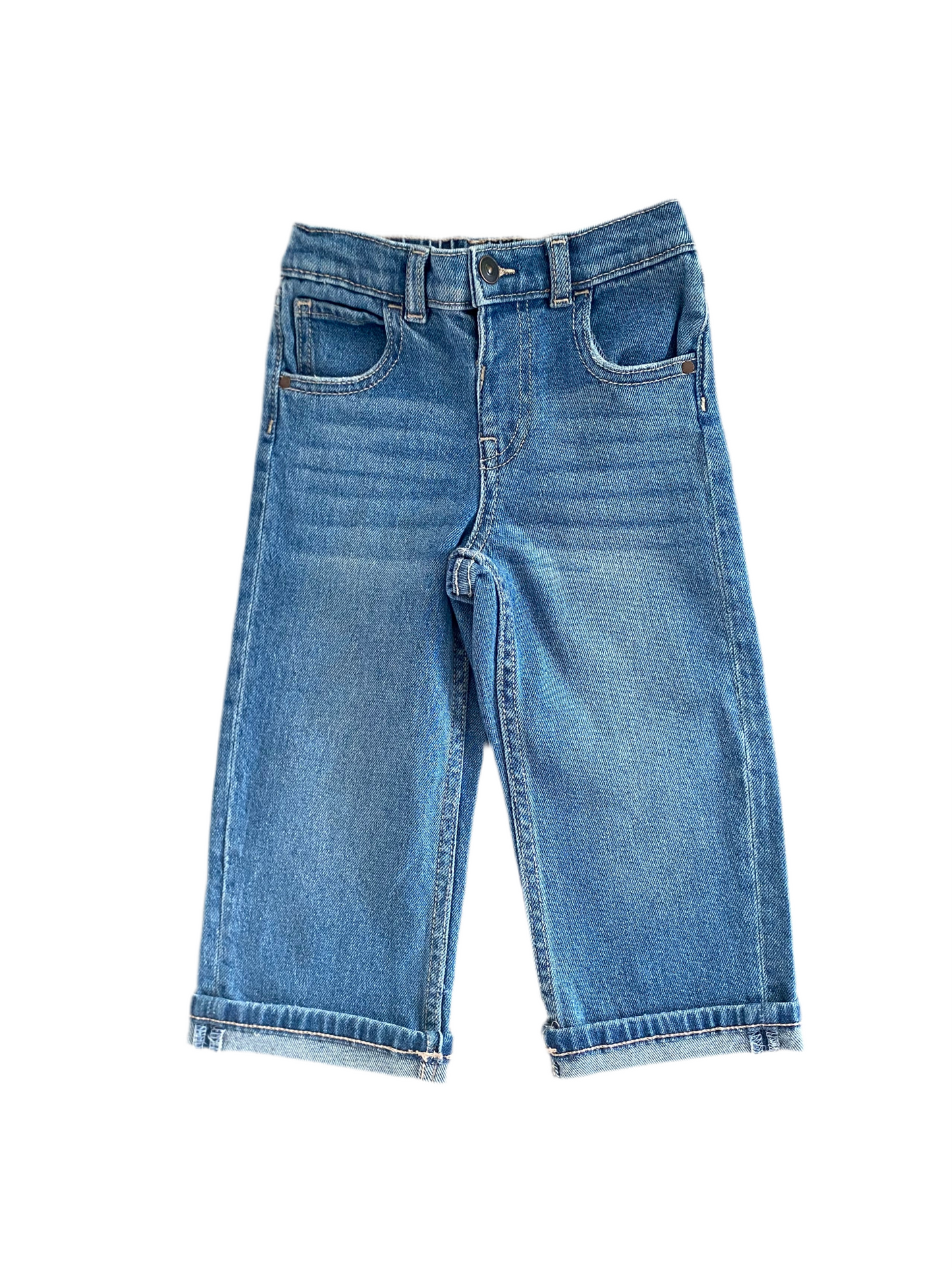 Wonder Nation | Wide Leg Cuffed Jeans | 2t