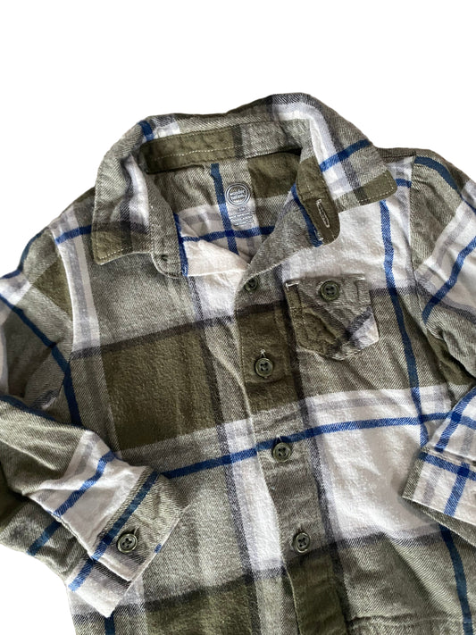 Wonder Nation | Green Flannel Button Down | 18 months