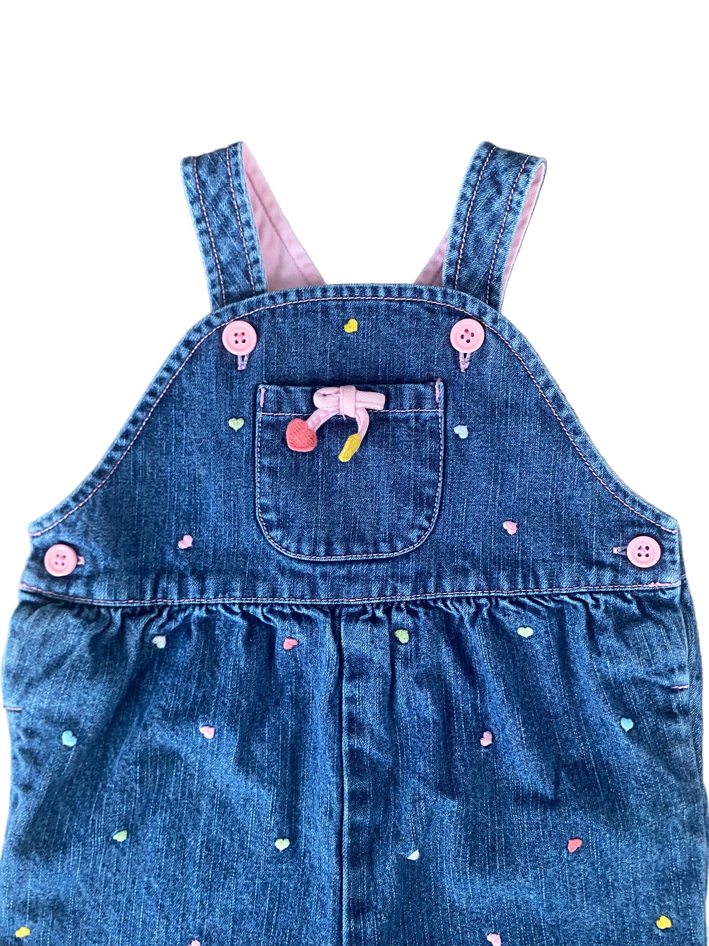 Gymboree | Denim Overalls Embroidered Heart Vintage | 18-24 months