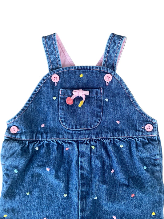 Gymboree | Denim Overalls Embroidered Heart Vintage | 18-24 months