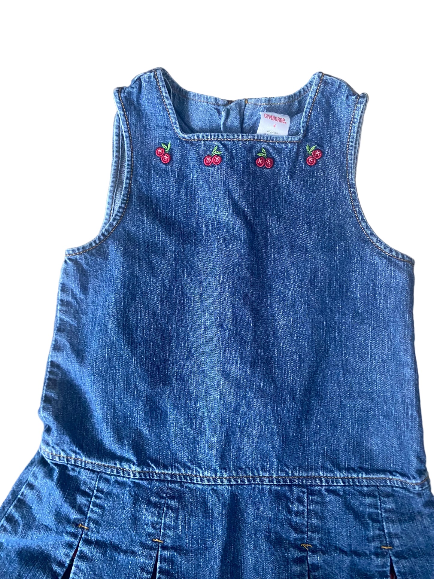 Gymboree | Vintage Denim Cherry Dress | 4t