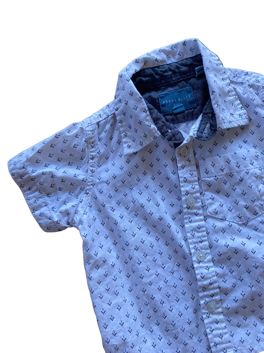 Perry Ellis | Short Sleeve Button Up with Chambray | 18 months