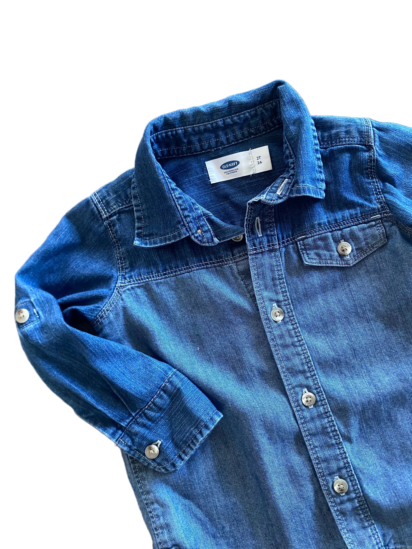 Old Navy | Denim Color Block Button Down | 2t