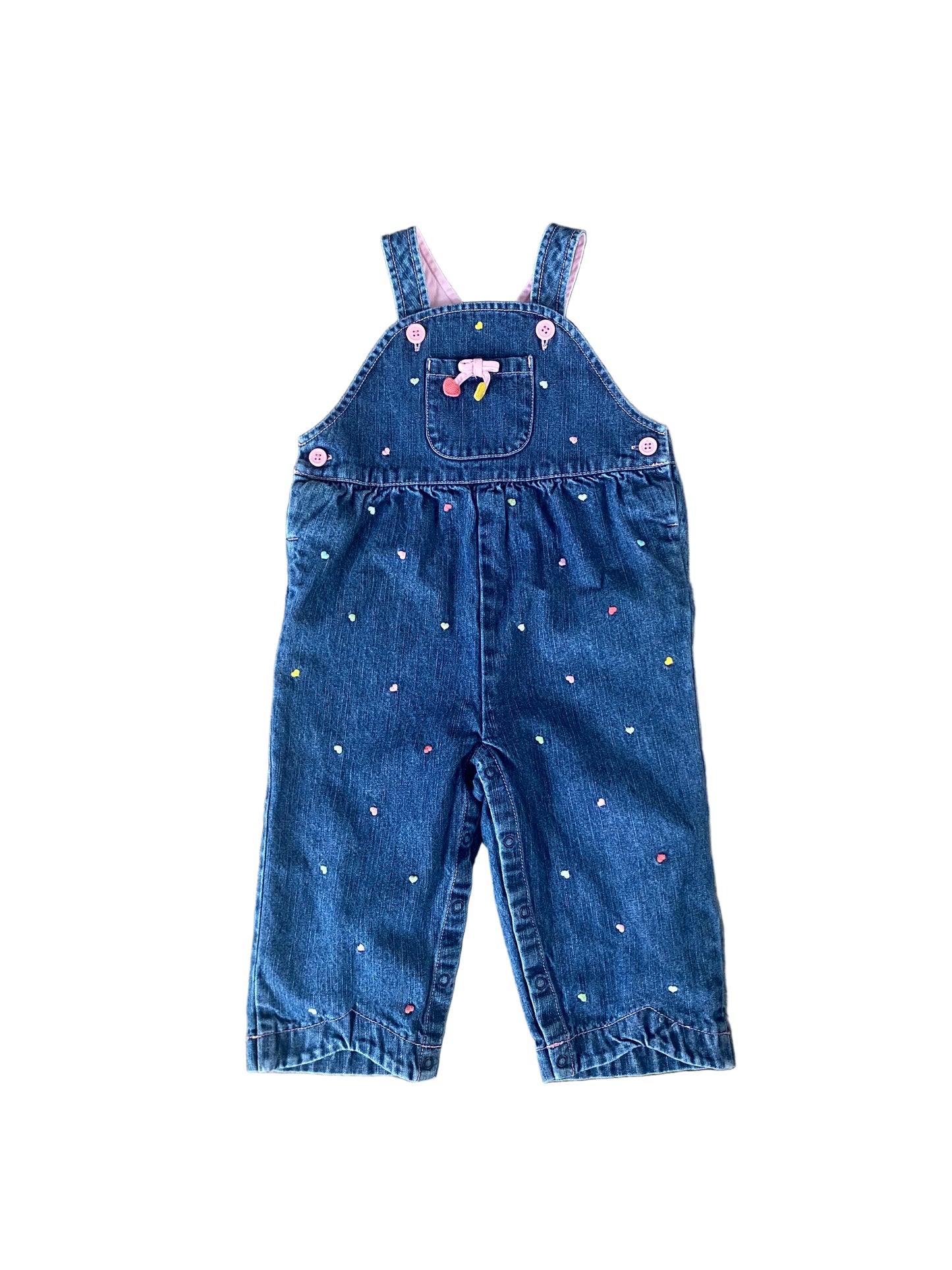 Gymboree | Denim Overalls Embroidered Heart Vintage | 18-24 months