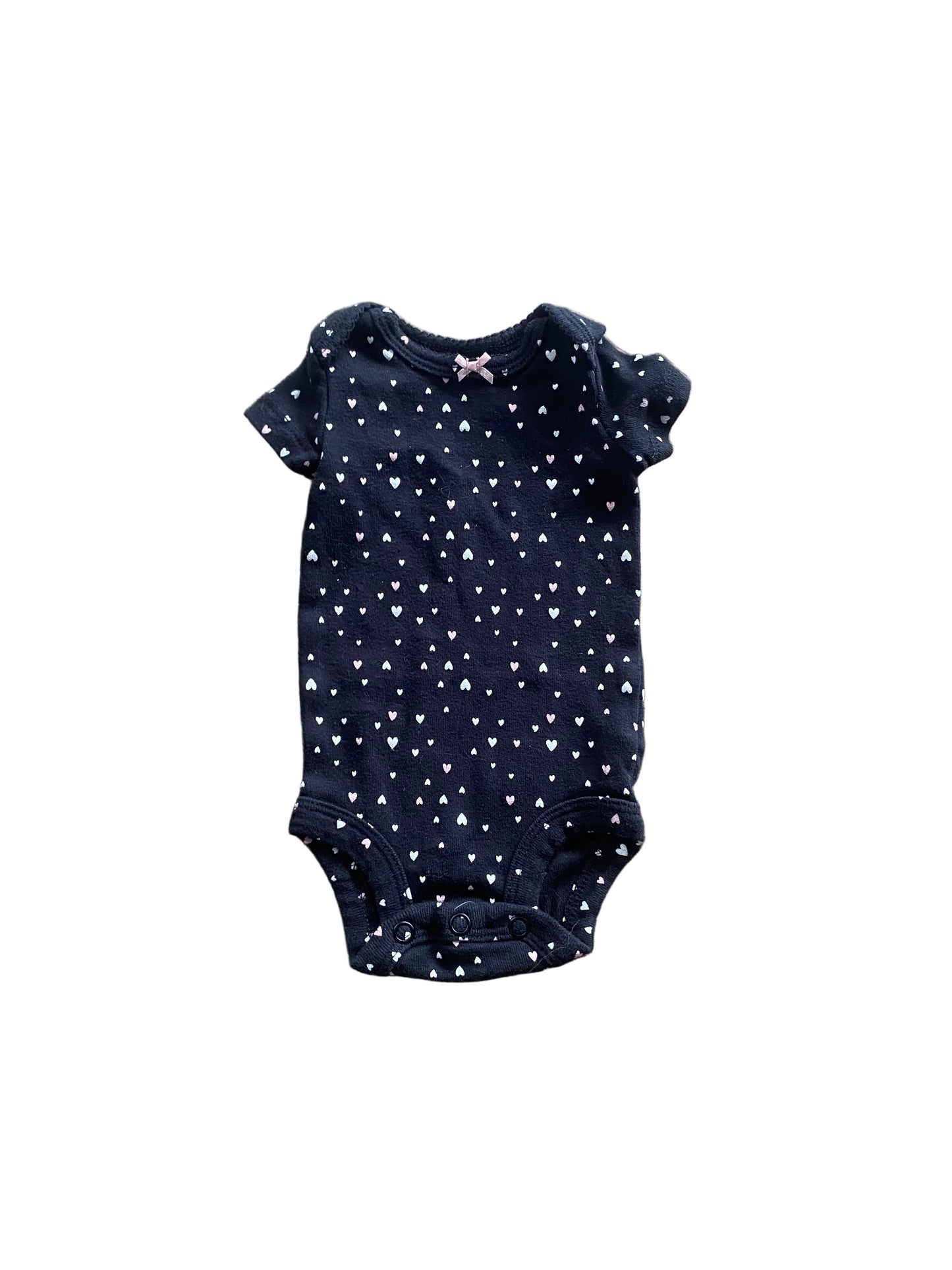 Carter’s | Black Onesie with Hearts | NB